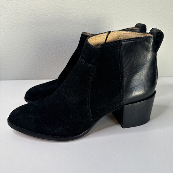 Madewell Women's Black Suede & Leather The Asher Boot Size 8 - Picture 2 of 4